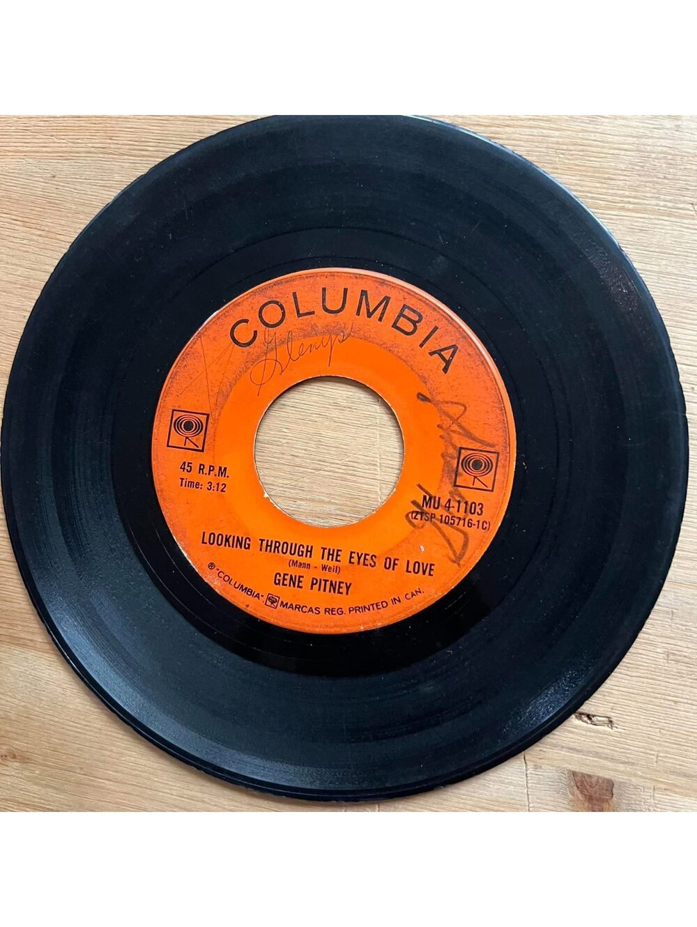 Gene Pitney - Looking Through the Eyes of Love 45rpm VG+ R13
